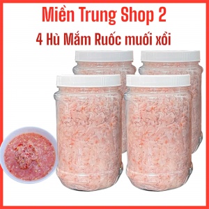 4 HỦ MẮM RUỐC MUỐI XỔI NGUYÊN CHẤT BÌNH ĐỊNH ( 500G /1 HỦ )